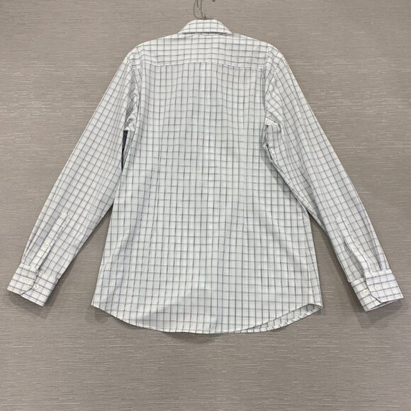 Mizzen + Main Shirt Mens Large White Check Large Trim Fit Button Up Long Sleeve - Picture 5 of 13
